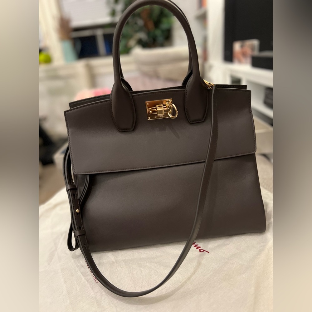 Salvatore Ferragamo Studio Bag Leather Satchel